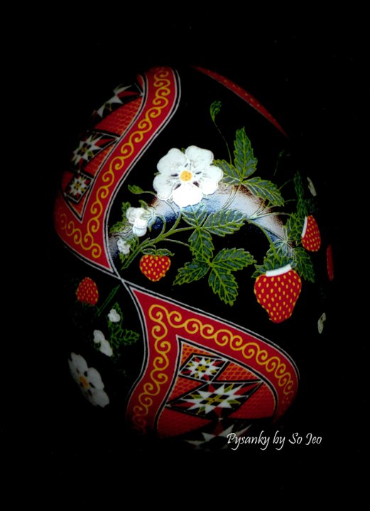 Strawberries Ukrainian Easter Egg Pysanky By So Jeo